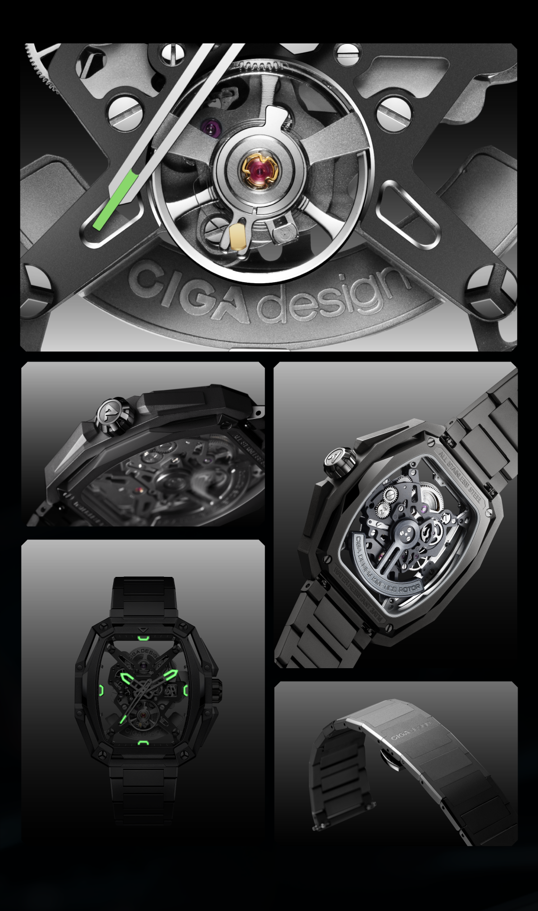 CIGA design Hunter — detalhe do mostrador